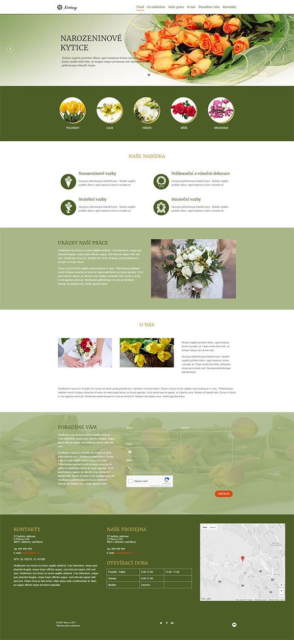 Šablona připravená pro prezentaci květinářství nebo zahradnictví
