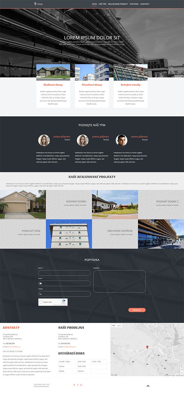 Šablona připravená pro stavební firmy